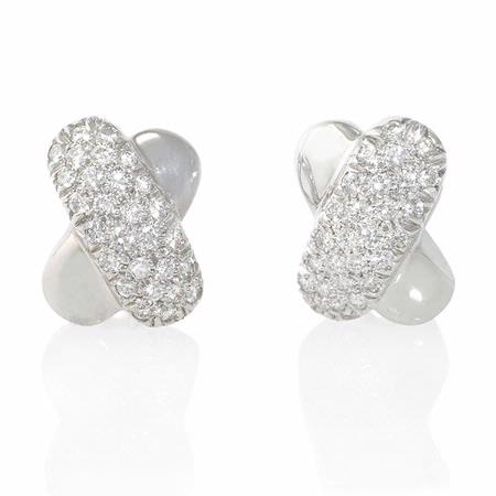 1.05ct Diamond 18k White Gold Earrings