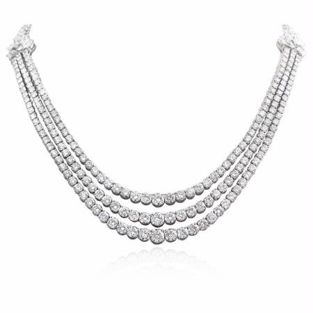 31.73ct Diamond 18k White Gold Necklace