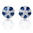 .97ct Diamond and Blue Sapphire 18k White Gold Earrings