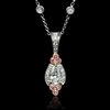 Charles Krypell Diamond Antique Style Platinum & 18k Rose Gold Pendant Necklace