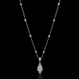 1.41ct Charles Krypell Diamond Antique Style Platinum & 18k Rose Gold Pendant Necklace
