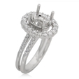 .77ct Diamond Platinum Halo Engagement Ring Setting