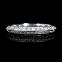 Diamond Antique Style 18k White Gold Knife-Edge Wedding Band Ring