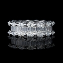 Diamond Marquise and Baguette Cut Platinum Eternity Wedding Band Ring