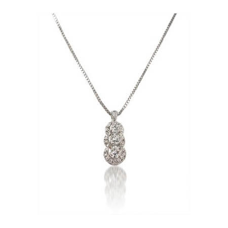 14ct Leo Pizzo Diamond 18K White Gold Pendant Necklace