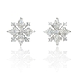 1.39ct Diamond 18k White Gold Cluster Earrings