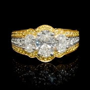 Charles Krypell GIA Certified Diamond Platinum & 18k Yellow Gold Engagement Ring