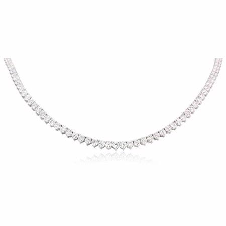 18.04ct Diamond 18k White Gold Tennis Necklace