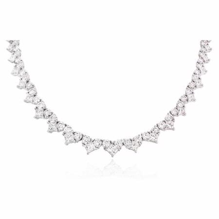 Diamond 18k White Gold Graduated Necklace