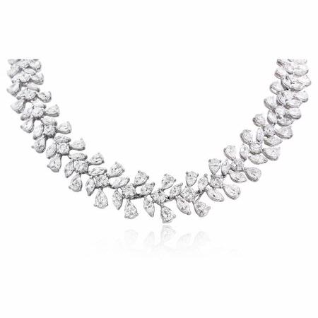45.37ct Diamond 18k White Gold Graduated Necklace