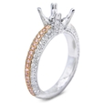 .95ct Simon G Diamond Antique Style Platinum and 18k Rose Gold Engagement Ring Setting