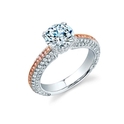 Simon G Diamond Antique Style Platinum and 18k Rose Gold Engagement Ring Setting