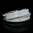 13.02ct Leo Pizzo Diamond 18k White Gold Bangle Bracelet