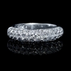 Diamond Three Row 18k White Gold Wedding Band Ring