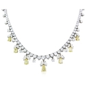 Diamond 18k Two Tone Gold Graduated Necklace