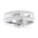 Men's Antique Style Platinum wedding Band Ring
