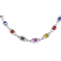 Diamond & Sapphire 18k White Gold Necklace