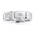 Men's Diamond 18k White Gold Wedding Band Ring
