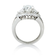 1.16ct Diamond Antique Style 18k White Gold Halo Engagement Ring Setting