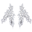 10.07ct Diamond 18k White Gold Cluster Earrings