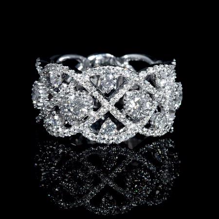 1.31ct Diamond 18k White Gold Wedding Band Ring