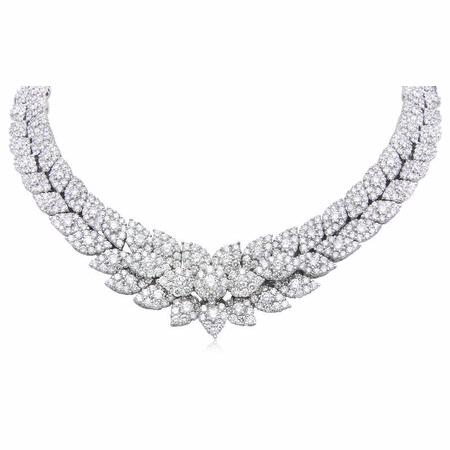 40.21ct Diamond 18k White Gold Necklace