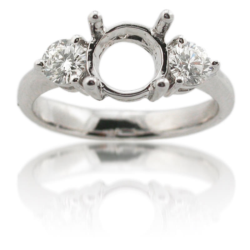 48ct Diamond 18k White Gold Engagement Ring Mounting