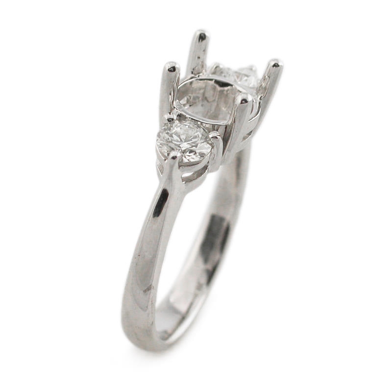 Diamond 18k White Gold Engagement Ring Mounting (#153)