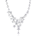 Diamond 18k White Gold Floral Necklace