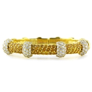 G.Verdi Diamond and Yellow Sapphire 18k Yellow Gold Bangle Bracelet