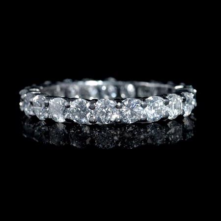 Diamond Platinum Round Brilliant Cut Eternity Wedding Band Ring
