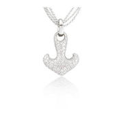 Leo Pizzo Diamond 18k White Gold Anchor Pendant Necklace