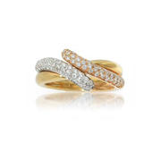 Leo Pizzo Diamond 18k Three Tone Gold Ring