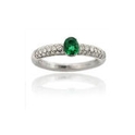 Leo Pizzo Diamond and Emerald 18k White Gold Ring