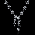 Diamond 18k White Gold Flower Necklace