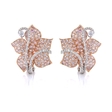 8.19ct Diamond 18k Two Tone Gold Flower Earrings