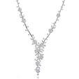 6.32ct Diamond 18k White Gold Flower Drop Necklace