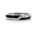 Hidalgo Diamond and Black Enamel 18k White Gold Ring