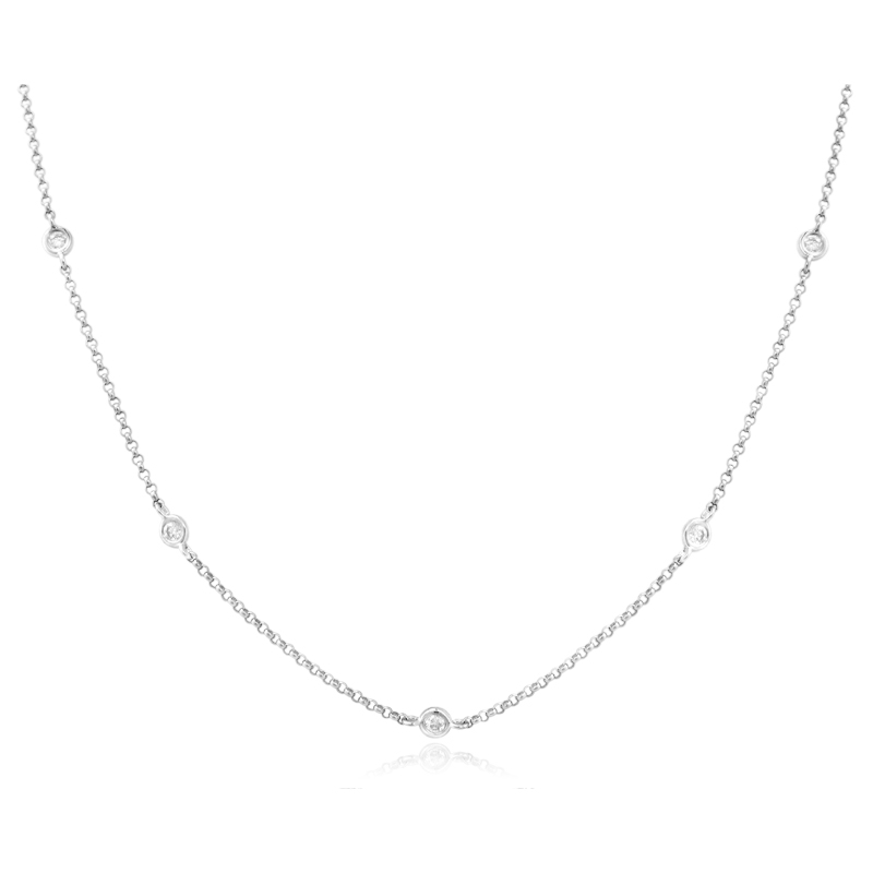 01ct Diamonds By The Yard 18k White Gold Necklace