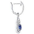 .79ct Diamond and Blue Sapphire 18k White Gold Dangle Earrings