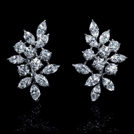 8.01ct Diamond 18k White Gold Cluster Earrings