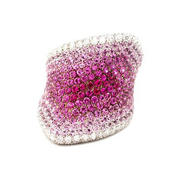 Palmiero Diamond & Pink Sapphire 18k White Gold Ring