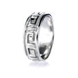 Men's 18k White Gold Greek Key Wedding Band Ring