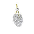 4.12ct Leo Pizzo Diamond 18k Two Tone Gold Heart Pendant Necklace