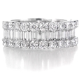 2.21ct Diamond 18k White Gold Wedding Band Ring