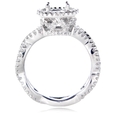 .81ct Diamond Platinum Halo Engagement Ring Setting