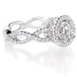 .81ct Diamond Platinum Halo Engagement Ring Setting