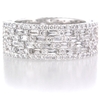 Diamond 18k White Gold Six Row Eternity Wedding Band Ring