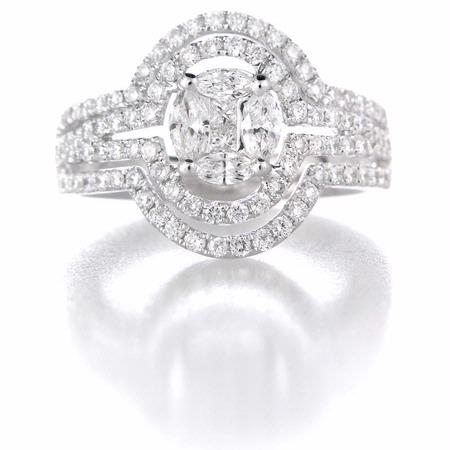 1.16ct Diamond 18k White Gold Ring