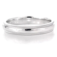 Men's Antique Style 14K White Gold Comfort Fit Wedding Band Ring